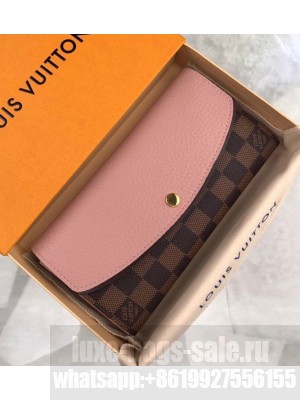 Louis Vuitton Normandy Wallet N61262 Pink/Damier Ebène Canvas 