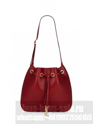 SAINT LAUREN PARIS VII LARGE FLAT HOBO BAG IN SMOOTH LEATHER 697941 red