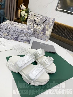 Dior D-Wander Flat Strap Sandals White 2021 Collection