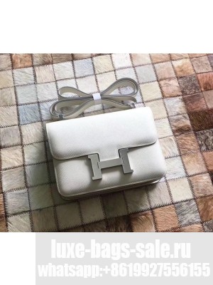 Hermes Constance 18/23 Bag in original Epsom Leather white
