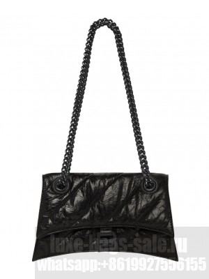 Balenciaga Crush Small Chain Bag Quilted Black
