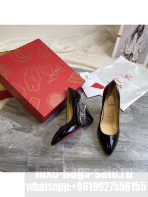 Christian Louboutin Patent Leather Wedge Pumps Black 2021 Collection