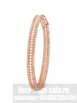 Van Cleef & Arpels Women's Perlee Diamonds Bracelet, 1 Row, Medium Model Red
