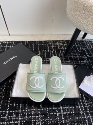 Chanel CC Logo Fabric Slide Mule 2024 08