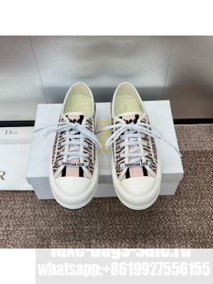 Christian Dior Walk'n'Dior Embroidered Cotton with Pink and Black Miss Dior Allover Motif Sneaker 2024