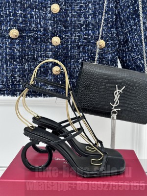 FERRAGAMO Elina X5 Leather sandals 2024 Black
