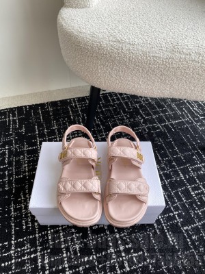 Dioract Sandal Pink Quilted Cannage Calfskin