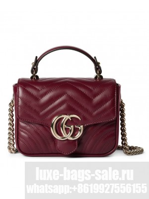 Gucci GG Marmont Mini Top Handle Bag 811238 Mauve