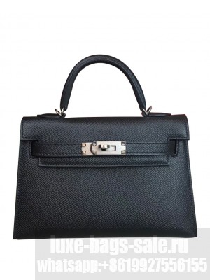 Hermes Kelly Bag 19 Epsom Leather Black