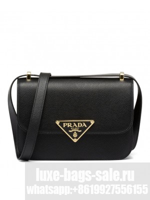Prada Saffiano Leather Shoulder Bag Black