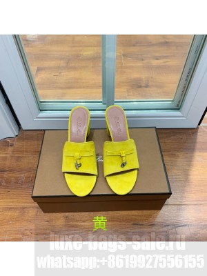 Loro Piana Summer Charms Sandal Suede Goatskin 2022 Collection,Yellow