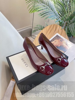Gucci Women's 5cm Low heel ballet with Horsebit Burgundy
