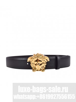 Versace La Medusa Leather Belt Classic Black