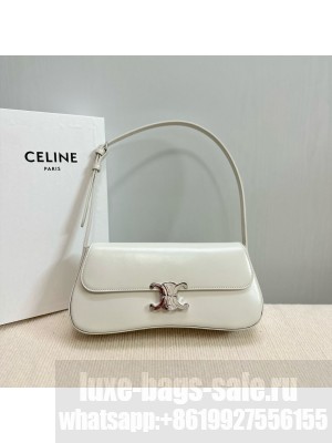 CELINE MEDIUM CELINE LOLA BAG IN SHINY CALFSKIN BLANC DE BLANC 115532 white