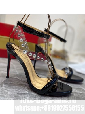 Christian Louboutin Round Studde Sandals 10cm Black 2021 Collection