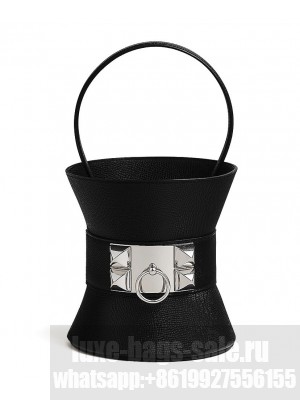 Hermes Mini Medor Tote Black