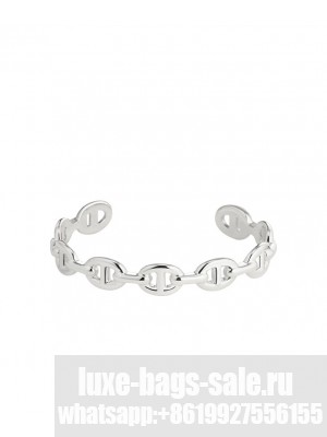 Hermes Women's Chaine D'ancre Enchainee Bracelet, Medium Model Silver
