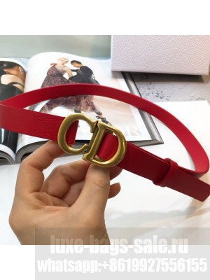Dior Calfskin Belt with CD Buckle 25mm Red 2019 Collection