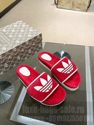 Adidas x Gucci women's platform GG cotton sponge sandal 2022 Collection 02