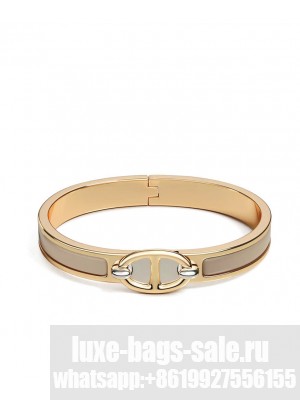 Hermes Women's Mini Clic Chaine D'Ancre Bracelet Light Coffee