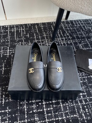 Chanel Calfskin Crystal CC Logo Loafer