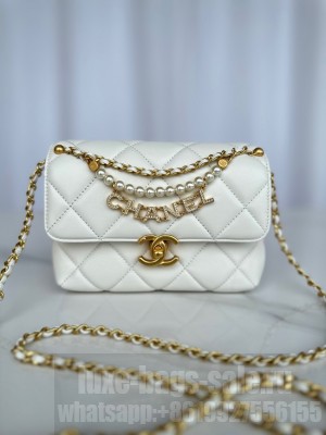 Chanel MINI FLAP BAG AS4986 white