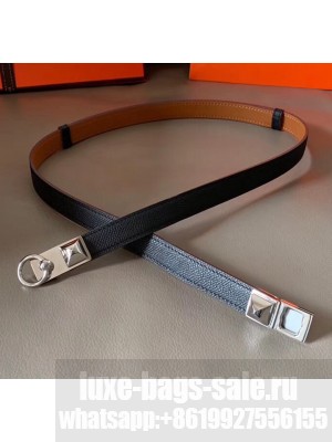 Hermes Width 1.8cm Epsom Leather Rivale 18 Belt Black 2020 Collection