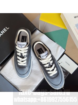 Chanel Printed Calfskin Sneaker G46082 Light Navy 2025
