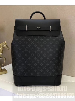 Louis Vuitton Men's Steamer Backpack in Monogram Eclipse Canvas M44052 