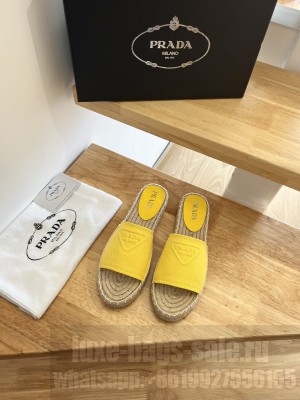 Prada Fabric espadrille slides Yellow