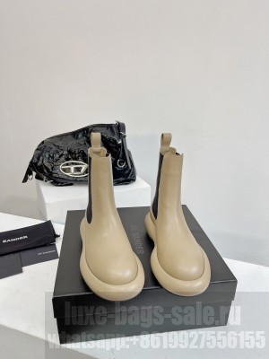 Jil Sander Leather ankle boots beige
