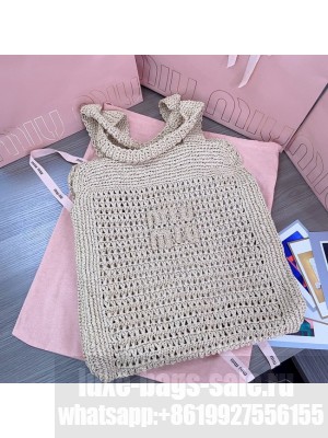 MIUMIU IN RAFFIA Shoulder Bags 5BG230 Apricot