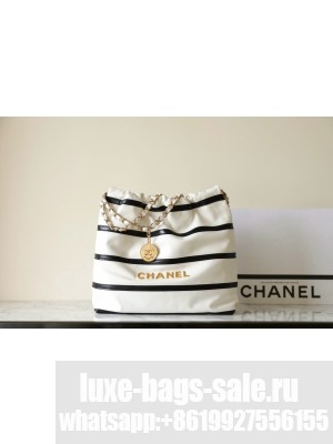 CHANEL 22 HANDBAG AS3260 White & Black