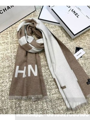 Chanel Color-block cashmere shawl