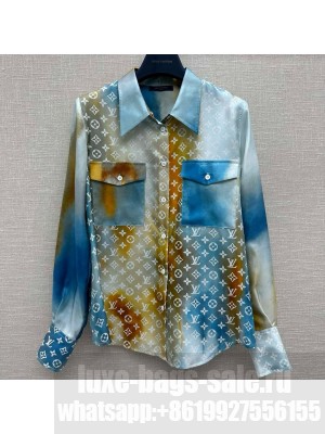 Louis Vuitton Silk Shirt LV21138 Blue 2025