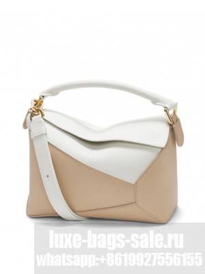 Loewe Small Puzzle Bag In Classic Calfskin Cream