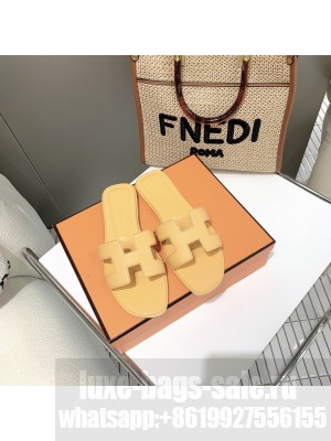 Hermes Oran Flat slippers in Box calfskin 045 2021 Collection