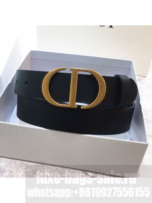 Dior Reversible Calfskin Belt 30mm with CD Buckle Black Collection