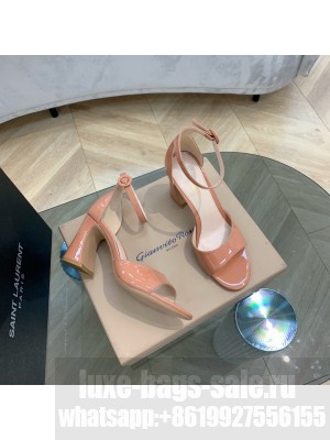 Gianvito Rossi soft glass and patent leather with sculptural heel 8.5CM Pink 2021 Collection