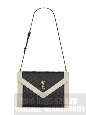 Saint Laurent Gaby Satchel In Quilted Lambskin Cream