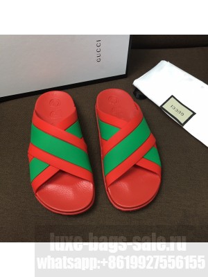Gucci Unisex Rubber Flat Slide Sandals 021 2022 Collection
