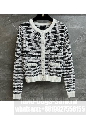 Chanel Knit Cardigan White/Black 2025