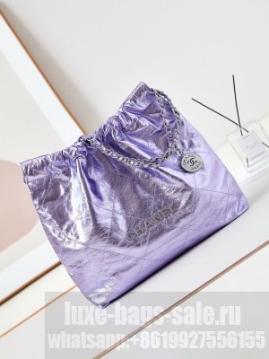 CHANEL 22 HANDBAG AS3261 Pearlescent Purple
