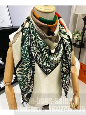 Hermes Women's Cavalier en Formes Scarf Black
