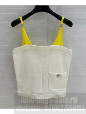 Chanel Women's Knitted Suspenders White