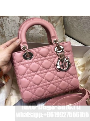 Lady Dior My ABCDior Bag in Cannage with Badges Pink 2019