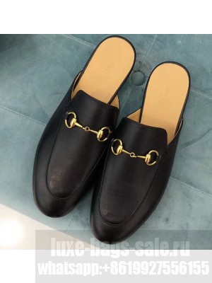 Gucci Women's Princetown Horsebit Slipper Leather Black