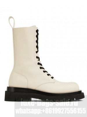 Bottega Veneta Women's Lug Lace-Up Boot Cream