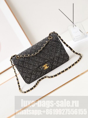 Chanel CLASSIC 11.12 HANDBAG imitation crystal chain bag A01112 black