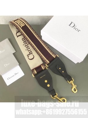 Christian Dior Embroidered Canvas Shoulder Strap Burgundy